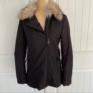 Ralph Lauren Black Jacket with Faux Fur Trim